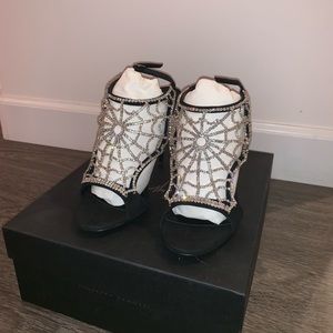 Giuseppe Zanotti crystal spider web heels